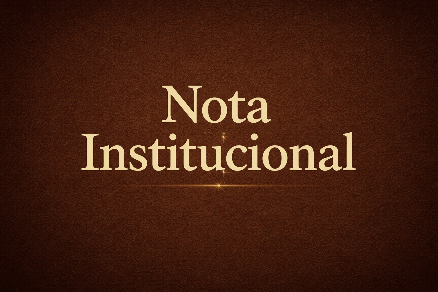 Nota Institucional